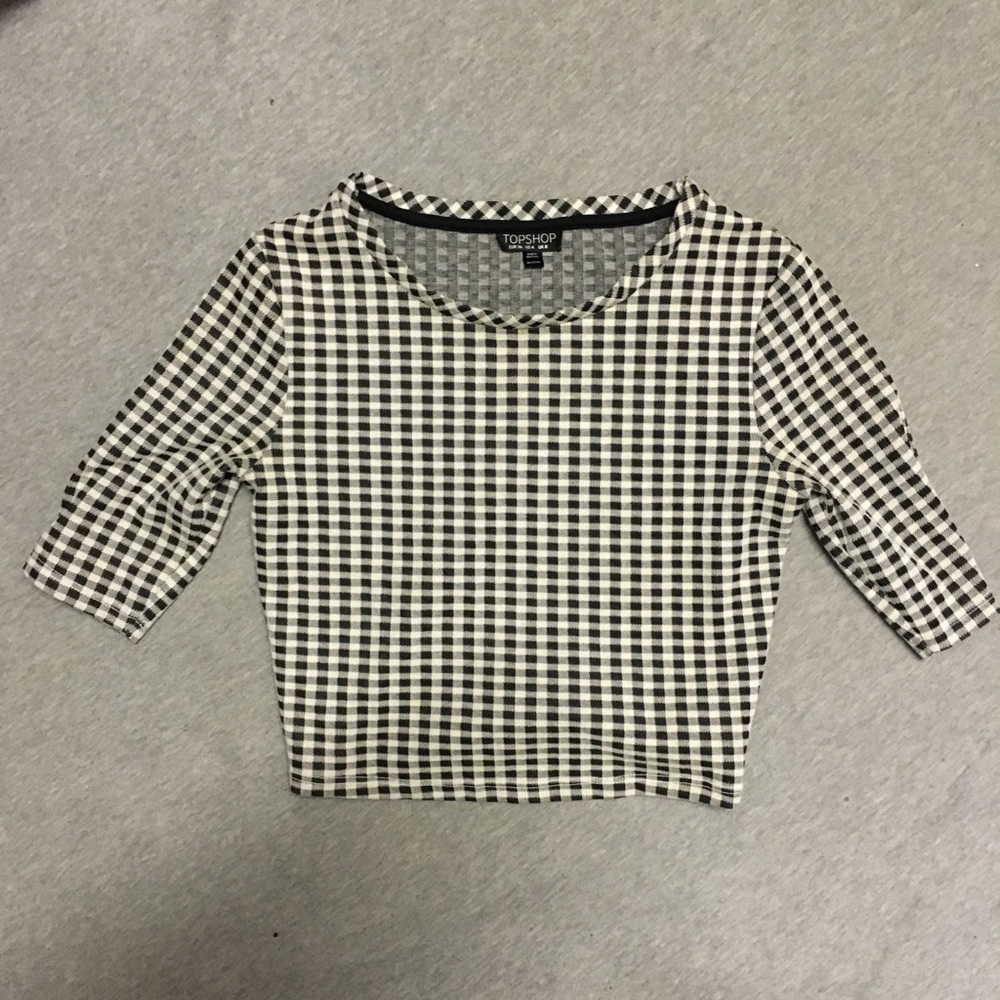 TOPSHOP Gingham crop top size 36